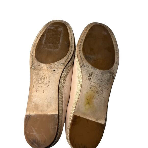 Eileen Fisher Tour Nubuck Espadrille Ballet Flat Pink Leather Womens 8 - Picture 6 of 7